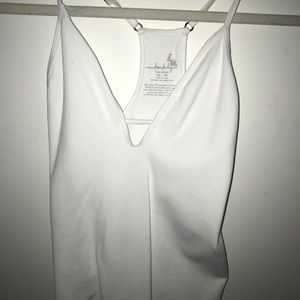 White Free People lowcut body suit